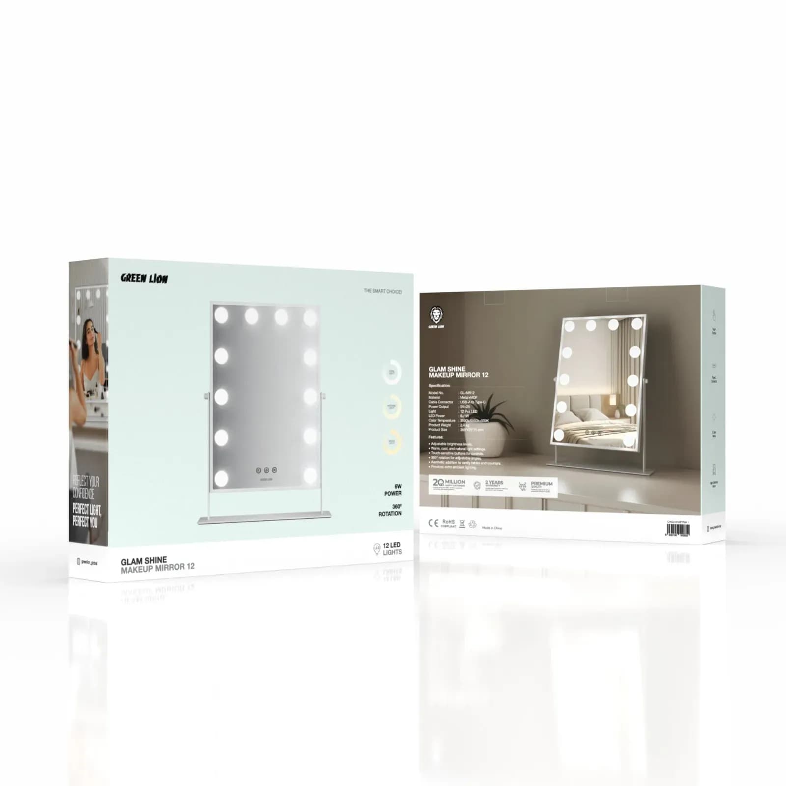Green Lion Makeup Mirror