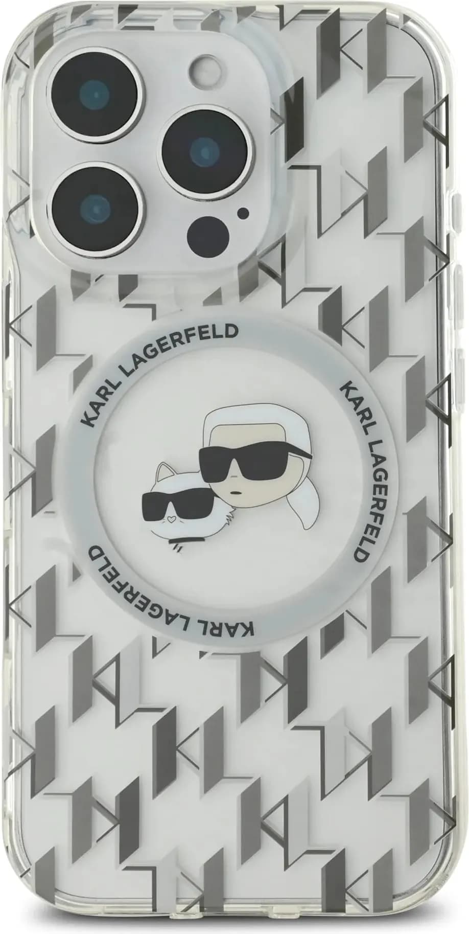 Karl Lagerfeld Magsafe Transparent Hard Case with Karl & Choupette Heads - iPhone 16 Pro Max