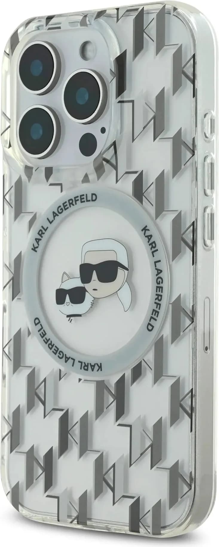 Karl Lagerfeld Magsafe Transparent Hard Case with Karl & Choupette Heads - iPhone 16 Pro Max