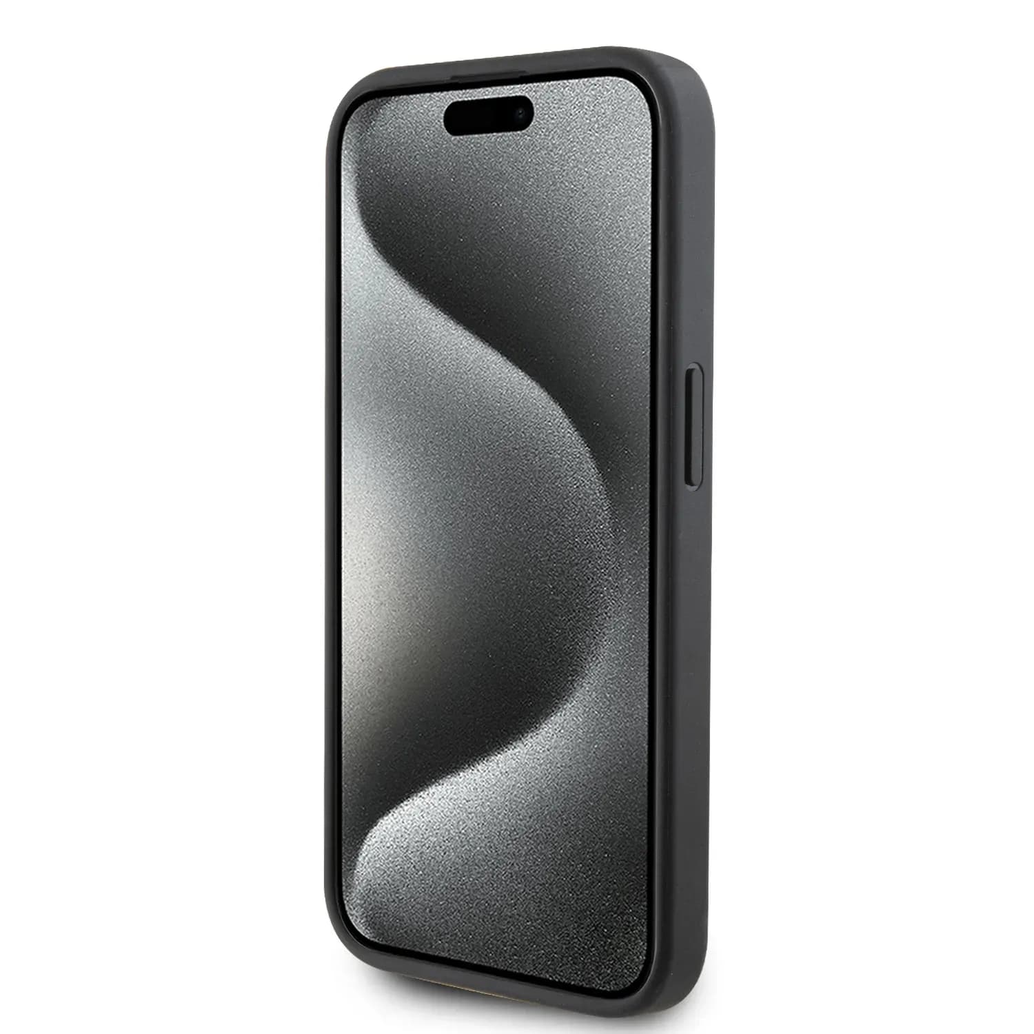 Guess PU Leather Case with Double Card Slot 4G Double Triangle Logo for iPhone 15