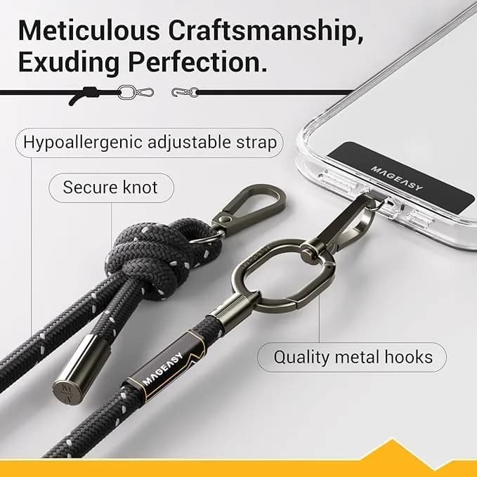 Mageasy Rope Strap With Strap Card 8.3 Mm Phone Lanyard