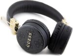 Guess Wireless Headphones 4G PU Leather with Metal Logo - Black