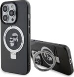 Karl Lagerfeld Magsafe Ringstand Case with Karl & Choupette Heads for iPhone 15