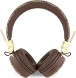 Guess Wireless Headphones 4G PU Leather with Metal Logo - Brown