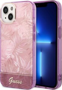 Guess Jungle Collection Hard Case For iPhone 14 Plus - Pink