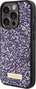 Guess Rhinestone Case with Metal Logo for iPhone 15 Pro Max - Light Pink