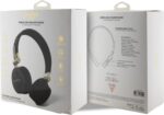 Guess Wireless Headphones 4G PU Leather with Metal Logo - Black