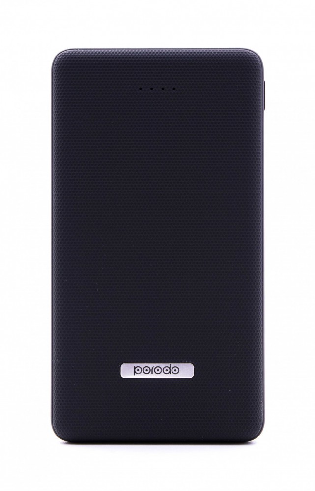 Dual USB Power Bank 10000mAh with Rubberised Surface - Black