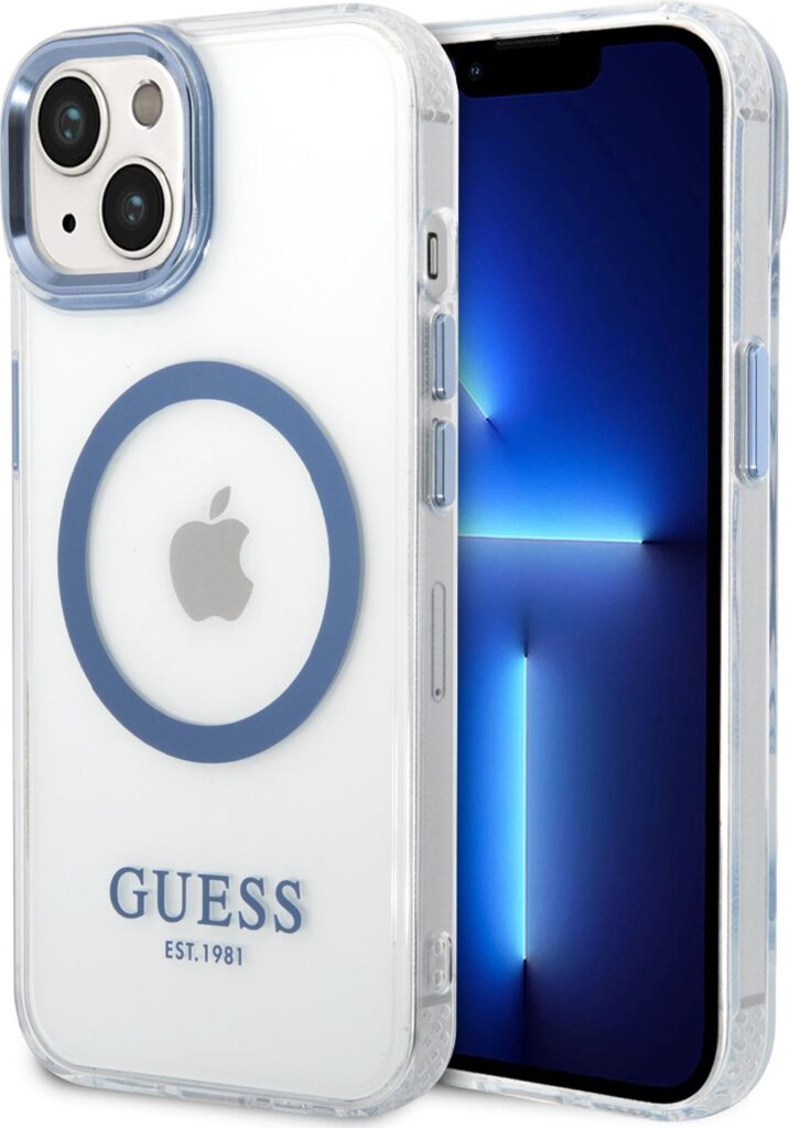 Guess Outline Transparent MagSafe Case for iPhone 14