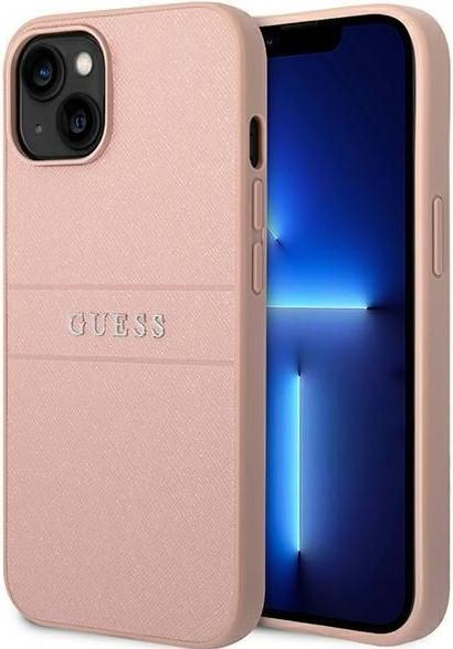 Guess PU Saffiano Hard Case For iPhone 14 Plus (6.7) - Pink