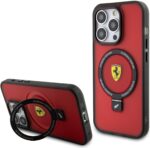 Ferrari Magsafe Ring Stand Case for iPhone 15 Pro - Red