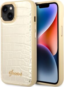 Guess PU Croco Case with Metal Camera for iPhone 14 Plus