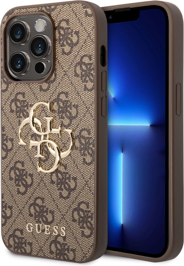 Guess PU 4G Big Metal Logo Hard Case for iPhone 14 Pro (6.1)