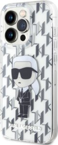 Karl Lagerfeld IML IKonIK Monogram Hard Case For iPhone 15 Pro Max - Transparent