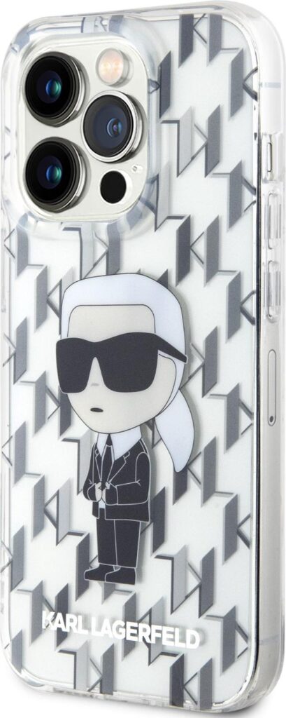 Karl Lagerfeld IML IKonIK Monogram Hard Case For iPhone 15 Pro Max - Transparent