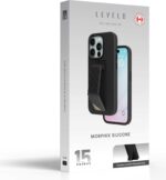 Levelo Morphix Silicone Case With Leather Grip For iPhone 15 - Black